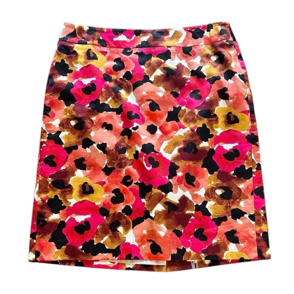 Ann Taylor Cotton Splattered Paint Lined Skirt Women Sz 10P Office & Work Ready